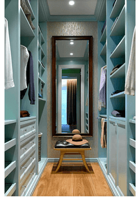 Параллельная гардеробная комната с большим зеркалом Новороссийск